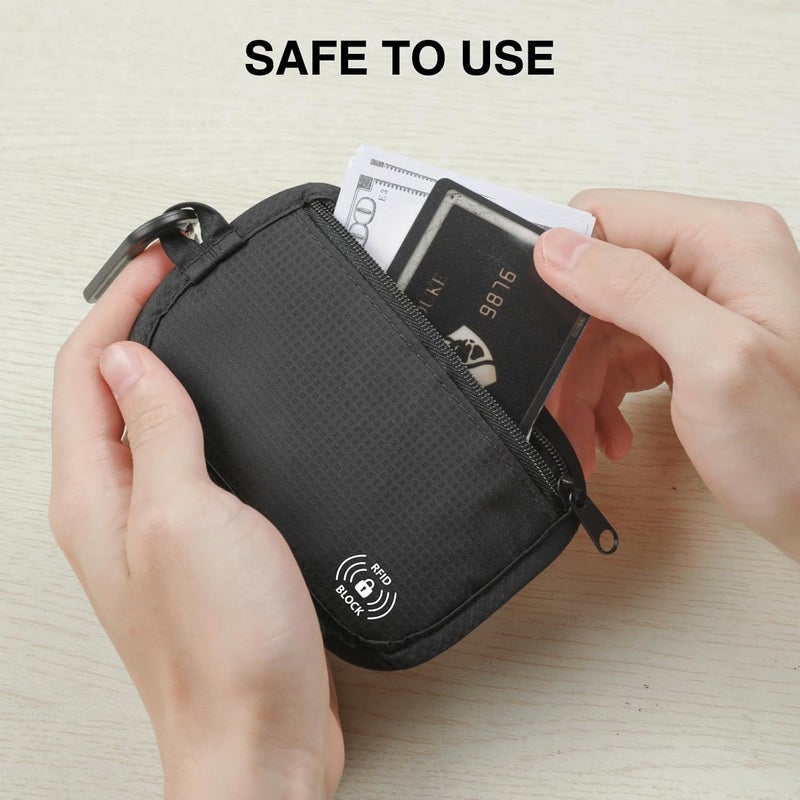 KOSMCCO RFID Blocking Clip Stash Pouch, Minimalist Hidden Travel Wallet for Cards & Cash - Slim Pickpocket-Proof Design for Everyday Carry, Black - Image 5